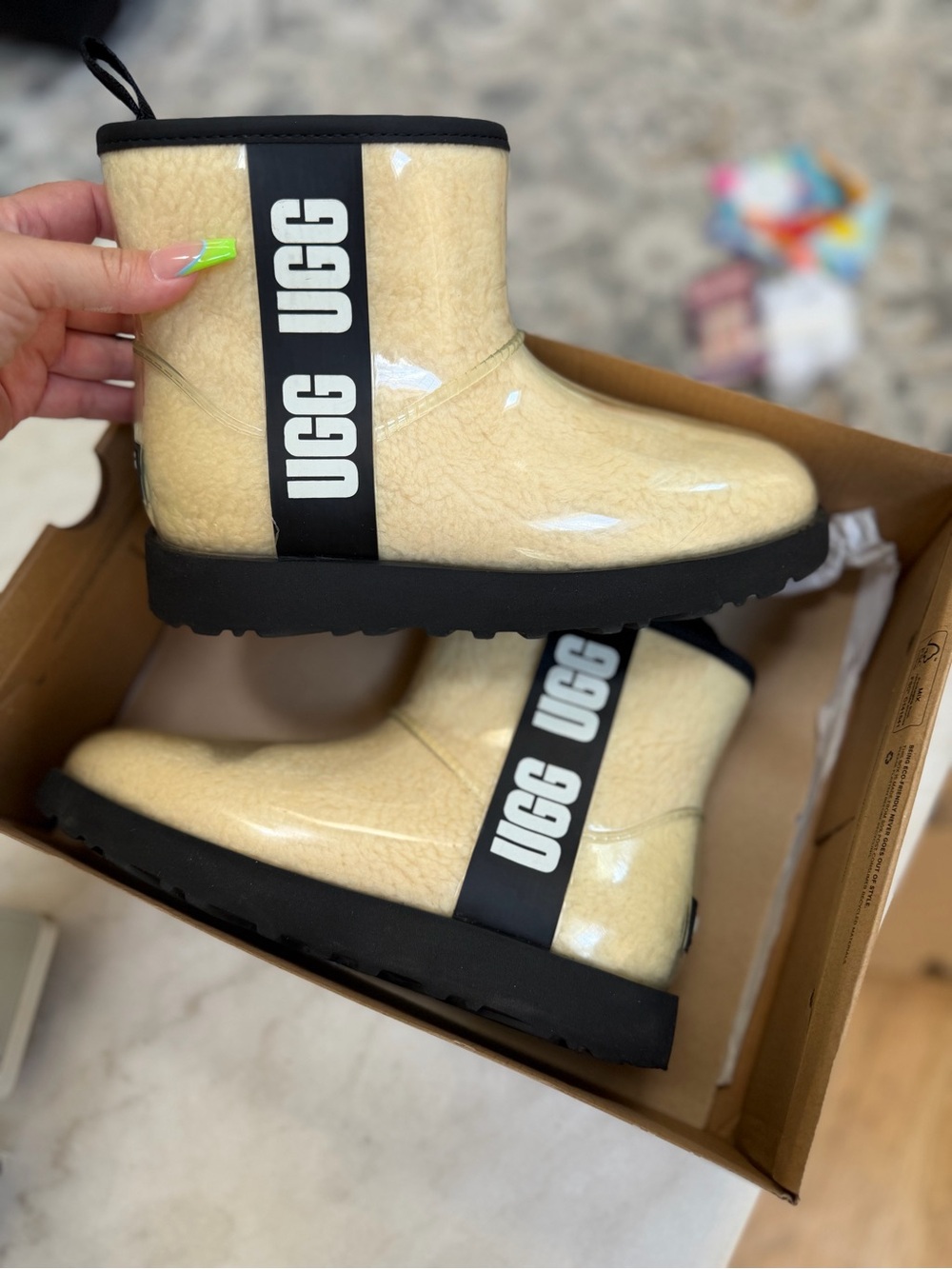 UGG Short Glossy Shearling Boots